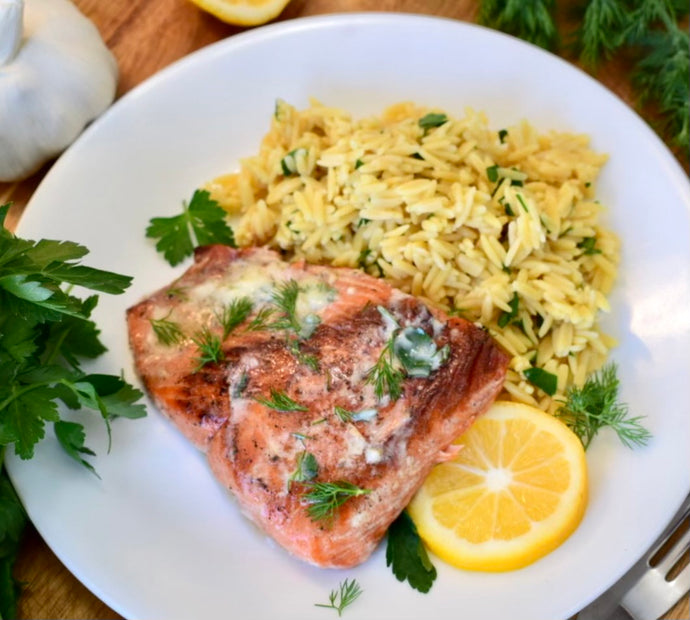 Pan Seared Salmon with Lemon and Herb Butter